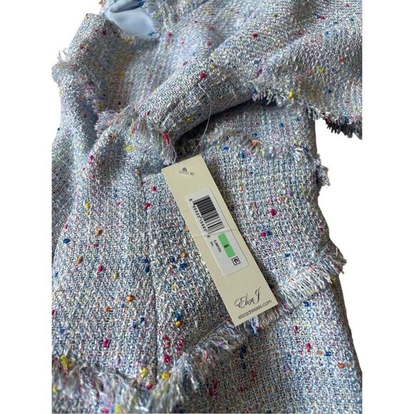 NEW Eliza J Tweed Sheath Mini Dress size 8 Blue Short Sleeve - Picture 5 of 13